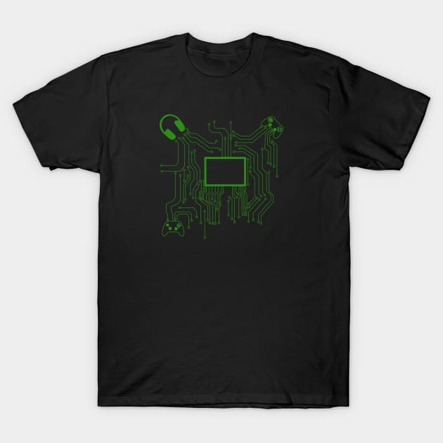 Gaming Mother board, controllers T-Shirt by PNFDesigns